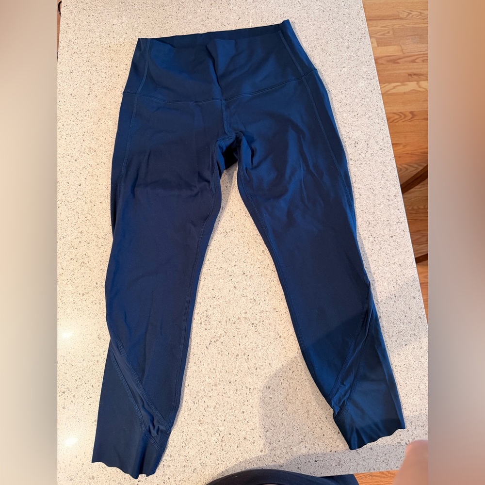 Lululemon Navy Leggings with scalloped detailing